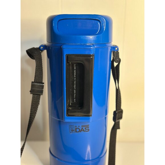 VTG A.K. DAS Blue Thermos w/ Handle Strap 11.5" Hot & Cold Beverages - Picture 2 of 8